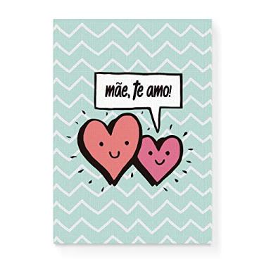 Imagem de Arte Maníacos Quadro Decorativo em Tela Canvas Mãe Te amo Corações - 23x16,25cm