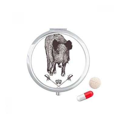 Imagem de Porta-comprimidos estilo barroco com espada de javali e coroa de animais