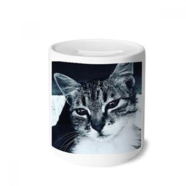 Imagem de DIYthinker Animal Cool Grey Cat Fotografia Dinheiro Caixa de Cerâmica Porta-Moedas Presente Cofrinho