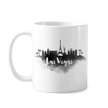 Imagem de Las Vegas America Landmark Ink Caneca de pintura de cidade, cerâmica, café, porcelana, louças