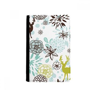 Imagem de Porta-passaporte de animal de Natal com flores para decoração de veados, porta-cartões Notecase Burse