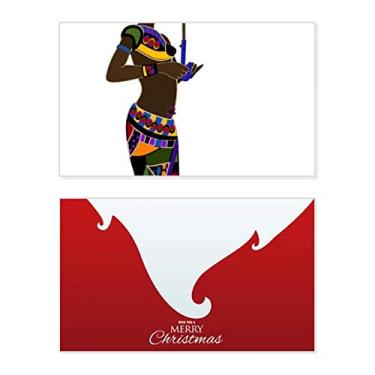 Imagem de Vestidos femininos africanos aborígenes negros, feriado, Natal, cartão de felicitações, mensagem de Natal