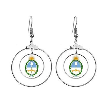 Imagem de Brincos de argola com emblema nacional Argentina Buenos Aires