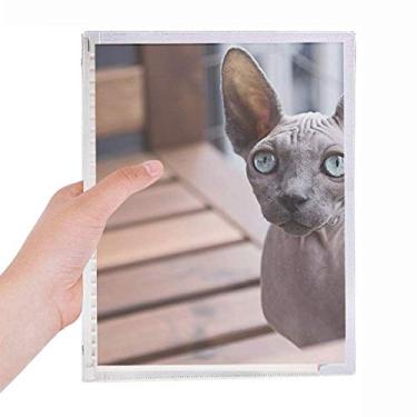 Imagem de Caderno de fotos de gato com orelhas grandes de animal, diário de folhas soltas recarregável