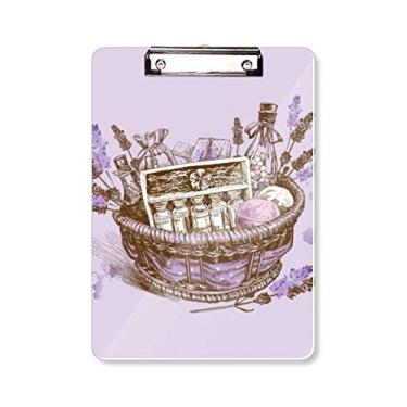 Imagem de Pintura de plantas de flores, presente, lavanda, prancheta, pasta, bloco de notas A4