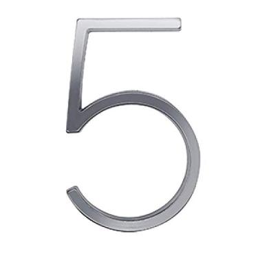 Imagem de Placa de casa flutuante 3D de 12,7 cm, placa de porta número dígitos para casa ao ar livre endereço caixa de correio grande placa 0-9, liga de prata, montagem com parafuso, antiferrugem, durável