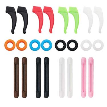 Imagem de kowaku Suporte de orelha para óculos – Suporte antiderrapante macio e confortável, gancho de orelha de silicone, suporte de vidro para os olhos, suporte de manga para óculos, óculos de sol – 12 pares
