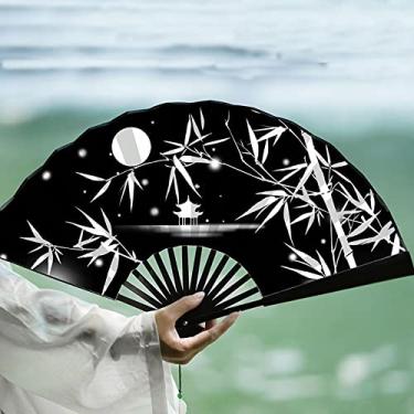 Imagem de XIALON 1 ventilador masculino Hanfu antigo de 23 cm estilo chinês dobrável ventilador dominante masculino