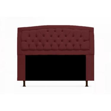 Imagem de Cabeceira Geovana Para Cama Box King 195 cm Suede Vermelho Bordo - LM DECOR