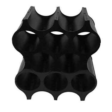 Imagem de Organizador de Suporte para Garrafas de Vinho, Aparência Simples 4 Unidades de Suporte para Garrafas de Vinho Tinto Preto Decorativo para Armário