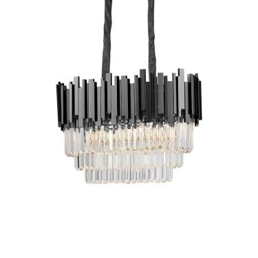 Imagem de Lustre Pendente Blumenau Midas Retangular 60 E14 Bivolt Preto