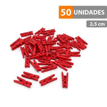 Imagem de Mini Pregador Prendedor Madeira Fotos Convites - 50 Unidades