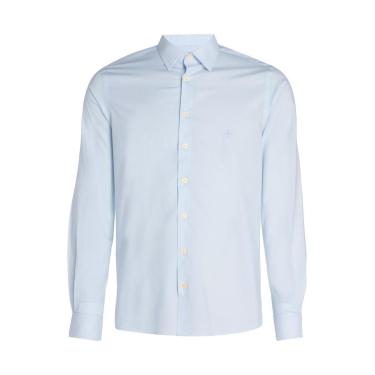 Imagem de Camisa Dudalina Masculina Slim Tricoline Lisa Stretch Azul Claro-Masculino