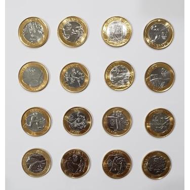 Imagem de Coleção com 16 moedas das olimpíadas Flor de cunho