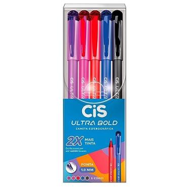Imagem de CIS Ultra Bold Caneta Esferográfica - Ponta 1.0 mm - Estojo com 5 unidades