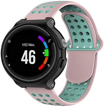 Imagem de Pulseira para Smartwatch Garmin Forerunner modelos 230 235 220 620 630 735 735XT (com chave para troca) (Rosa com verde NK)