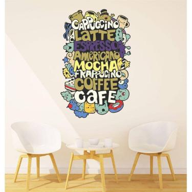 Imagem de Adesivo De Parede Cantinho Do Café Sticker Colorido