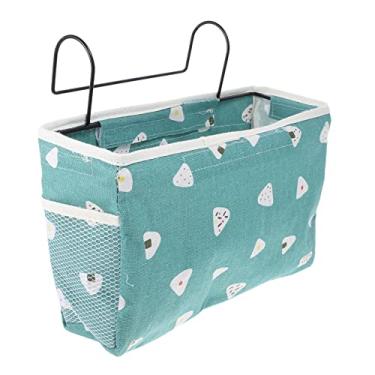 Imagem de HOMSFOU 1Pc Cesta De Cabeceira Pendurado Saco De Linho Armário Bolso Remoto Para Cama Sofá Braço Organizador Sofá Braço Saco Cesta De Armazenamento De Cabeceira Pendurado Cama Ferroviário
