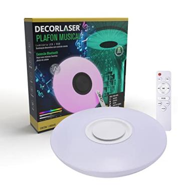Imagem de Luminária De Teto Plafon Led Com Caixa de Som Bluetooth Rgb Colorido Com Controle Remoto E App
