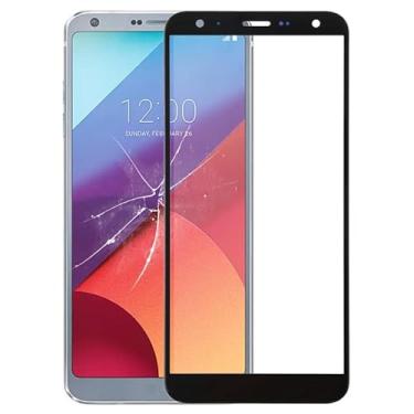 Imagem de YUNCHAO Acessórios telefônicos Lente de vidro externo da tela frontal para LG G6 H870 H870DS H873 H872 LS993 VS998 US997 (preto) Substituição do telefone celular