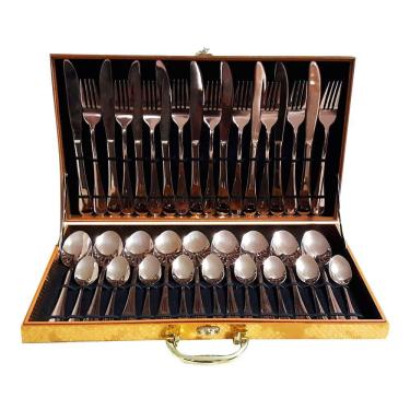 Imagem de Faqueiro de Inox cor Bronze - 36 Peças - 21941