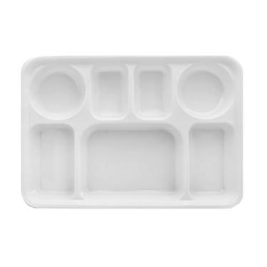 Imagem de Pratos de plástico com 7 compartimentos - branco descartável tailandês (pacote com 400)