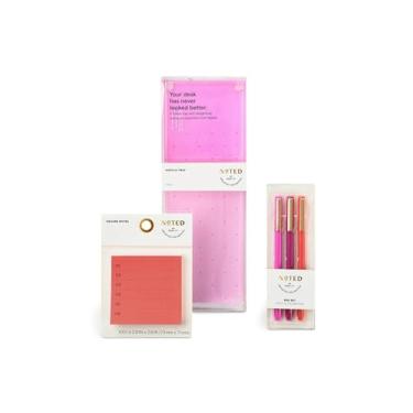 Imagem de Post-it Conjunto de mesa Noted by Post-it Brand, rosa, inclui notas, bandeja e canetas (NTD-TRAYSET)