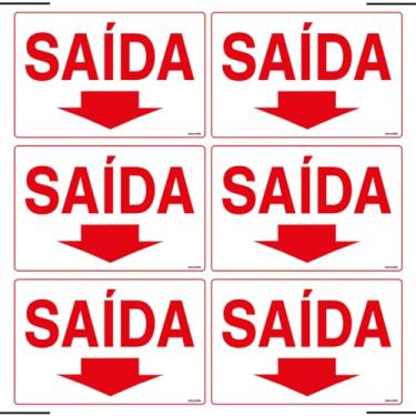 Imagem de Combo 6 Placas De Sinalização Saída Com Seta Para Baixo 30x20 Ekomunike - S-213/1 F9e