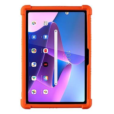 Imagem de QYiiD Capa para tablet Lenovo 10e Chromebook, capa protetora de silicone leve à prova de choque macia à prova de choque para Lenovo 10e Chromebook 10,1 polegadas, laranja