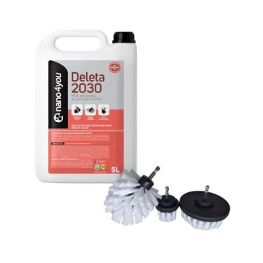 Imagem de Kit Removedor Pichação Tintas Deleta Pro 2030 5 Litros Com 3 Escovas Rotativas Macia Encaixe Universal - Nano4You