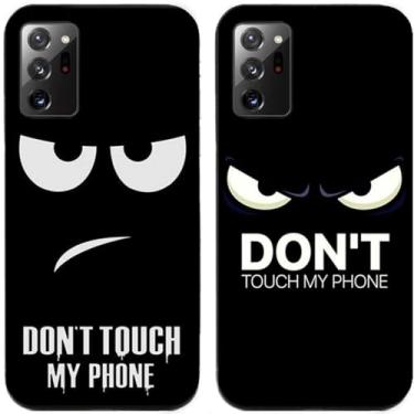Imagem de 2 peças Anger Don't Touch My Phone impresso TPU gel silicone capa de telefone traseira para Samsung Galaxy todas as séries (Galaxy Note 20 Ultra)