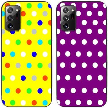 Imagem de 2 peças amarelo roxo colorido bolinhas impressas TPU gel silicone capa de telefone para Samsung Galaxy All Series (Galaxy Note 20 Ultra)