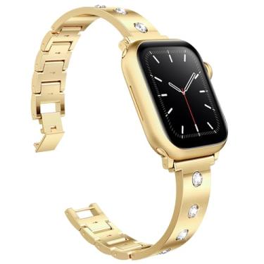 Imagem de Mosonio Pulseira feminina Dressy Jewelry compatível com Apple Watch séries 11, 10, 9, 8, 7, 6, 5, 4, 3, 2 e 1 SE, de 42 mm (S11 S10), 41 mm, 40 mm, 3, 2 e 1 SE, 41 mm, 4