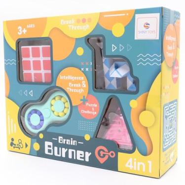 Imagem de Brinquedo Infantil Kit 4 peças - Cubo Mágico Variado