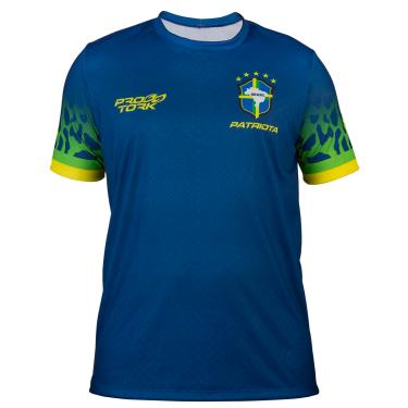 Imagem de Camiseta Infantil Pro Tork Brasil Seleção Copa 2022 Tam 16 Azul, Modelo: CP-308AZ-2