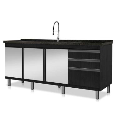 Imagem de Gabinete de cozinha espelhado Vitória para pia de 1,74 m