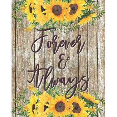 Imagem de Livro e organizador de casamento - Para sempre e sempre: planejador de casamento de noiva com orçamento - girassóis rústicos - noivado, presente de chá de panela, caderno com planilhas/lista de