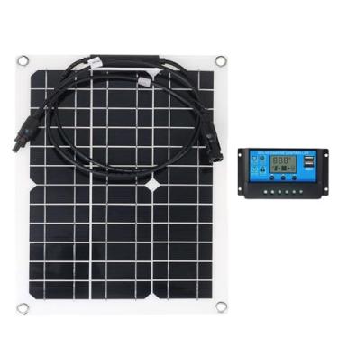 Imagem de 60a,HUIZHITENGDA Kit de painel solar de flexibilidade, 300W Solar Panel Solar Power Station Carregador de gerador portátil para carro Boat Caravan Camping