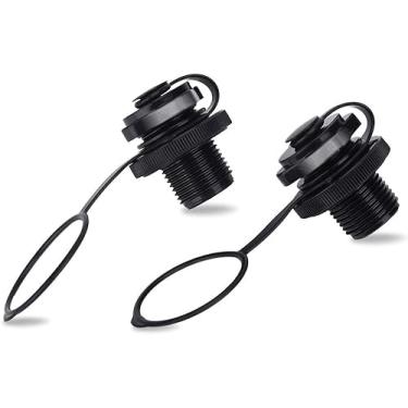 Imagem de Válvula de ar inflável para barco, 2 peças, plugues de ar espiral, parafuso de substituição de inflação unidirecional, válvula Boston para bote de borracha, caiaque, piscina, barco, colchões de ar, preto
