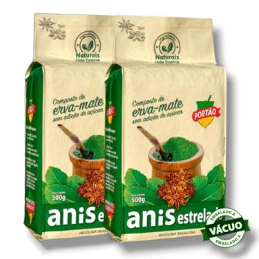 Imagem de Erva-Mate Portão Chimarrão Composto Anis Estrelado a Vácuo (Fardo 2 Unidades) 500g.