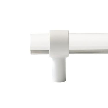 Imagem de Puxadores de gaveta de latão acrílico transparente de vários tamanhos, alça de barra em T branca, puxador de banheiro, maçaneta de porta de armário de cozinha, B1, BRANCO, furo a furo 128 mm