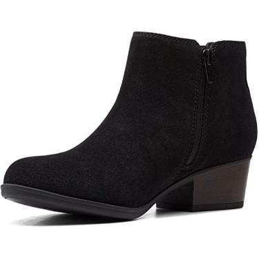 Imagem de Clarks Adreena Flora Ankle Boot Feminino, Camurça preta, 9.5