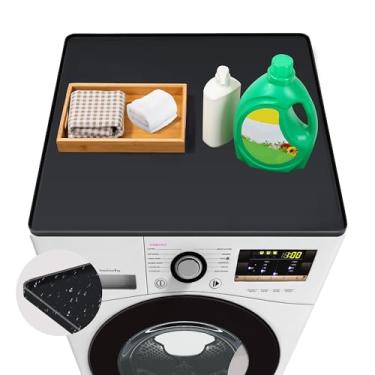 Imagem de Capas de lavadora e secadora de 78 cm x 68 cm para a parte superior, protetor de silicone antiderrapante para máquina de lavar e secar, à prova d'água para lavadora e secadora de roupas, bancada para