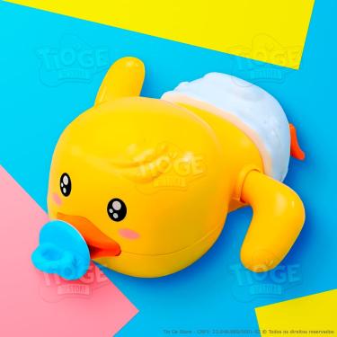 Imagem de Patinho Nadador À Corda Brinquedo Bebê Interativo Divertido Brincar Na Água Nada De Verdade Banho Brinq