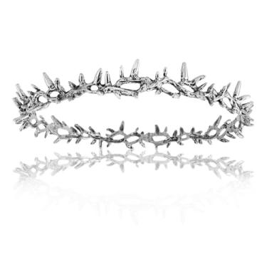 Imagem de Tiara Queen King com espinhos de liga metálica para festas de aniversário, concursos, casamentos, Dia das Bruxas, Medium, Liga metálica, Sem Pedra Preciosa