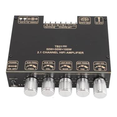 Imagem de Placa Amplificadora, Módulo HiFi de 2.1 Canais 50Wx2 + 100W, 5.2, AUX USB, 12-24V, para Alto-falantes Passivos de 4-8Ω, 50-300W, para Smartphones, PCs, CD Players