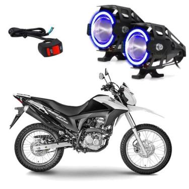 Imagem de Kit Farol de Milha Angel Eye U7 Moto Honda NXR 160 BROS 2004 -2012 201