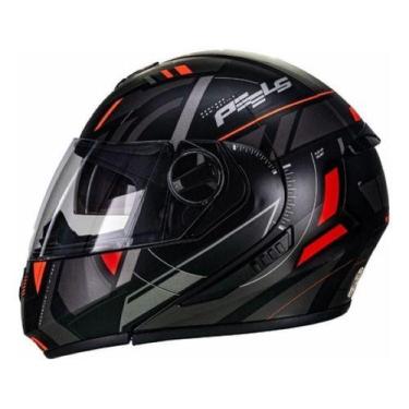 Imagem de Capacete Moto Articulado Peels Urban Robocop C/ Óculos, 58, Preto/Verm