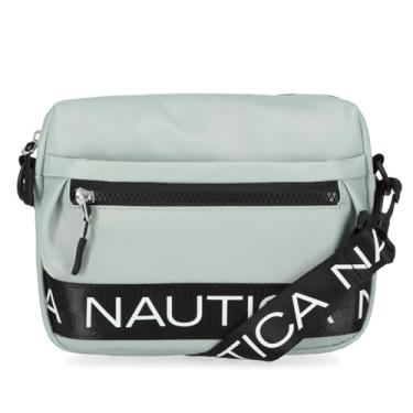 Imagem de Nautica Bolsa tiracolo de nylon com alça de ombro ajustável, Pomba/cinza, One Size