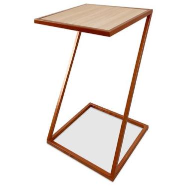 Imagem de Mesa De Canto Modelo Industrial Lateral em Z Sieger Decoração Para Sal